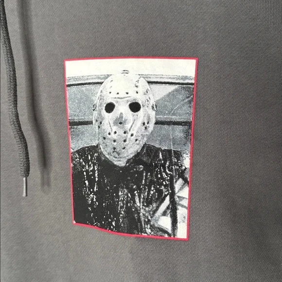 Dumbgood Friday the 13th Graphic Grey Zip Hoodie Jason Horror You’re All Doomed - Picture 4 of 8